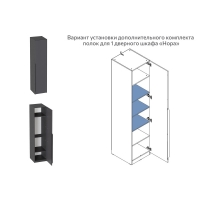 Комплект полок для 1-дверного и 3-дверного шкафа Нора - Изображение 1